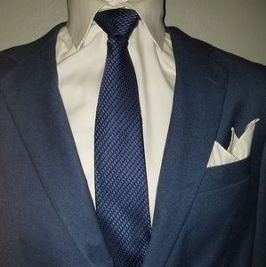 Kenneth Cole Navy Geometric Tie Excellent Cond